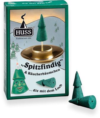 Huss Spitzfindig Räucherkerzenhalterung mit Räucherkerzen aus dem Erzgebirge