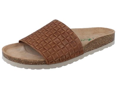 Natural SENSE Damen Pantolette braun Leder Flechtoptik