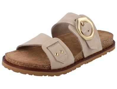 Natural SENSE Damen Pantolette sand beige Nubukleder