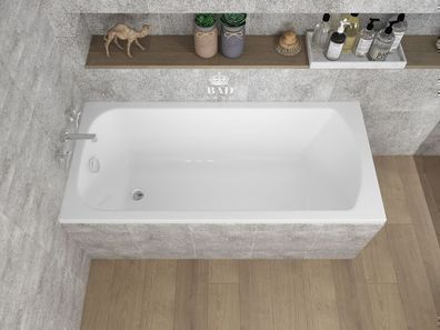 Badewanne Rechteck Acryl Classic 150x75 Weiß Wannenträger | Ablauf & Füße GRATIS !