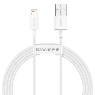 Baseus Hochwertiges USB-zu-Lightning Kabel 2.4A, 1.5m, Weiß - Modell CALYS-B02