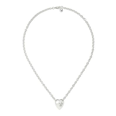 Gucci - YBB796363001 – Trademark-Halskette aus Sterlingsilber mit Herzmotiv und Gucci