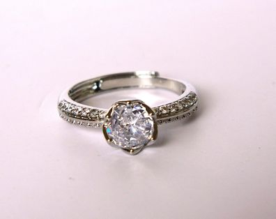 exquisiter, hochwertiger Ring Kupfer, verziert mit künstlichem Zirkonia