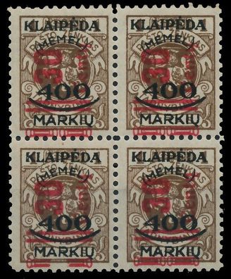 MEMEL 1923 Nr 232I postfrisch Viererblock ATTEST X4113BE