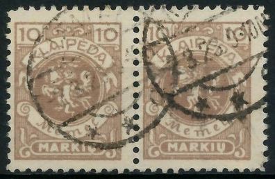 MEMEL 1923 Nr 141 gestempelt WAAGR PAAR gepr. X416BF6