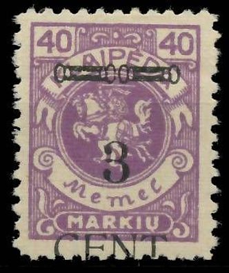 MEMEL 1923 Nr 178III ungebraucht X41E662