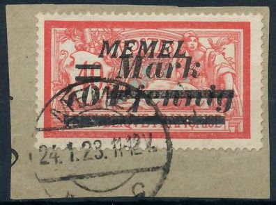 MEMEL 1922 Nr 119 gestempelt Briefstück X41E9FA