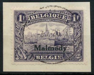 Belgische BES.-POST Malmedy Nr 11 zentrisch gestempelt Briefstück X425E82