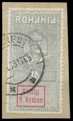 BES. 1WK D-MV Rumänien Nr F9 V gestempelt Briefstück X434CD6