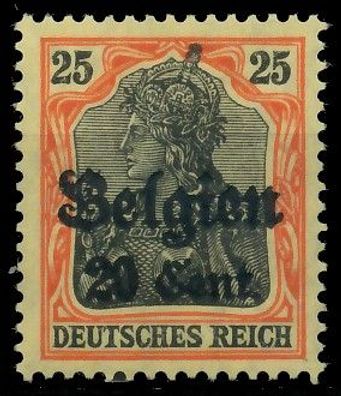 BES. 1WK Landespost Belgien Nr 17 Za2 postfrisch gepr. X43B1AE