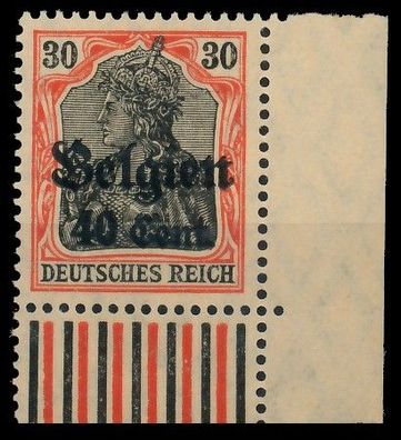 BES. 1WK Landespost Belgien Nr 19 postfrisch ECKE-URE g X43B1CA