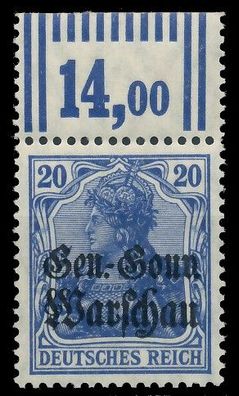 BES. 1WK D-POST IN POLEN Nr 13b WOR 2-9-2 postfrisch OR X43B43A