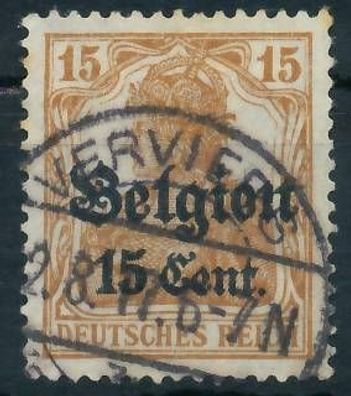 BES. 1WK Landespost Belgien Nr 15I gestempelt gepr. X443252