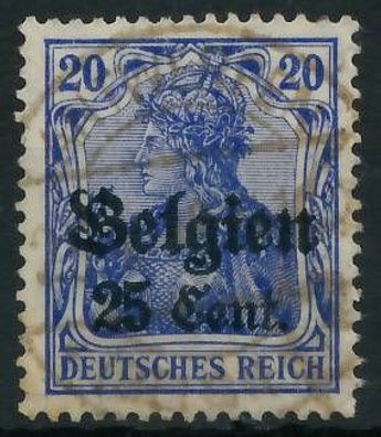 BES. 1WK Landespost Belgien Nr 18a gestempelt gepr. X4432CA