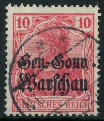 BES. 1WK D-POST IN POLEN Nr 10c gestempelt gepr. X443592