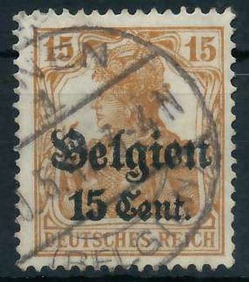 BES. 1WK Landespost Belgien Nr 15I gestempelt X45A75A