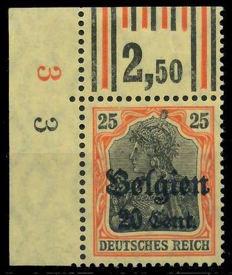 BES. 1WK Landespost Belgien Nr 17 WOR 1-4-1 1-5 X45A79E