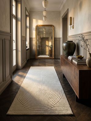 Kurzflorteppich 3D-Relief Zen-Bögen Wohnzimmer - CETINA Kadima Design