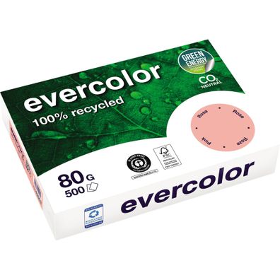 Kopierpapier, DIN A4, 80g/qm, 500 Blatt, Recycling, rosa