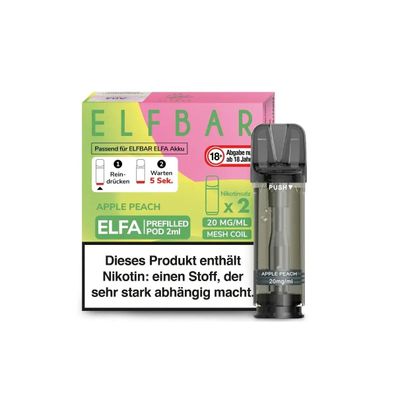 2x Elfbar ELFA Pod - Apple Peach 20mg/ml