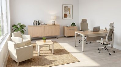 Home Office Büro Set modern Schreibtisch Sideboard Kommode Tisch
