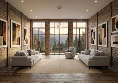 Sofa Set 3 Sitzer Sessel Modern Grau Edel Luxus Garnitur Couch Design