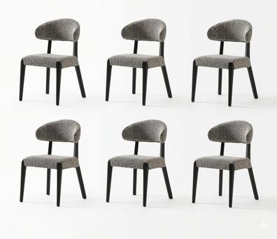 Stuhl Set Esszimmerstuehle Modern Grau Edel Luxus Polster Design Stil