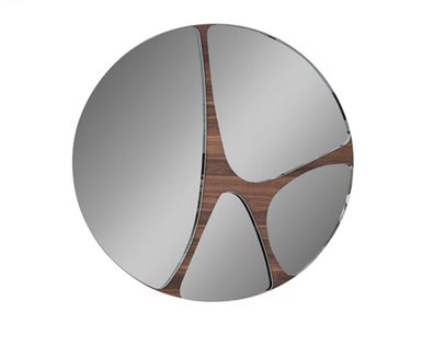Spiegel Modern Braun Elegant Wandspiegel Rund Dekospiegel Design