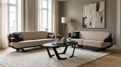 Wohnzimmer Set 2 Sofas 3 Sitzer Couchtisch modern elegant