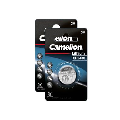 2x 1er Blister Camelion CR2430 CR 2430 3V Lithium Knopfzellen Batterien
