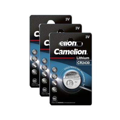 3x 1er Blister Camelion CR2430 CR 2430 3V Lithium Knopfzellen Batterien