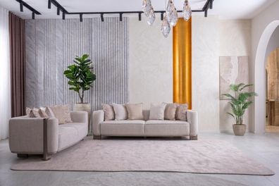 Elegantes Wohnensemble Sofas Weiß Modernes Design Zeitlos Komfort