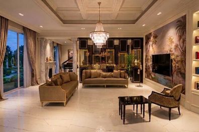 Modernes Wohnzimmer Set Sofas Sessel Couchtisch Zeitloses Design Stil
