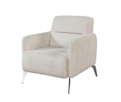 Wohnzimmer-Set Modern Sessel Weiß Design Einsitzer Couch Metallfüße