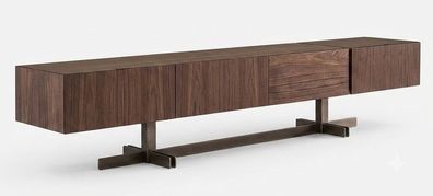 TV-Board Moderner Stil Braun Holz Minimalistisch Elegant Hochwertig