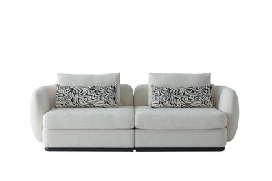 Sofa 3 Sitzer Modern Weiss Creme Luxus Couch Modular Polstersofa