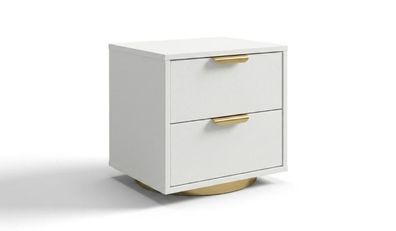 Moderner weißer Nachttisch mit goldenen Griffen modernen Design Möbel