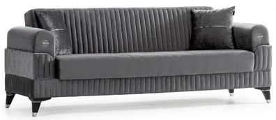 3-Sitzer Sofa Moderner Stil Grau Hochwertig Bequem Schick Luxuriöse