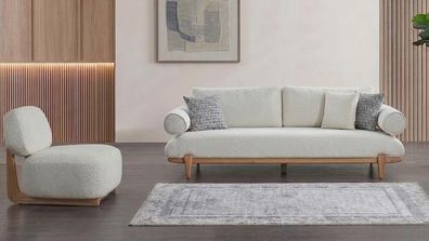 Sofa Set Sofa Sessel weich bequem schön modern weiß