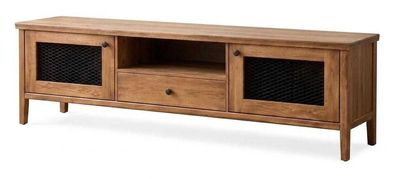 TV Lowboard Holz Metall Industrial Design Rustikal Schrank Gitter Vintage