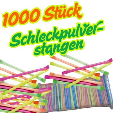 1000er Brausepulver Stangen Neon Schleckpulver 1,6kg einzeln verpackt