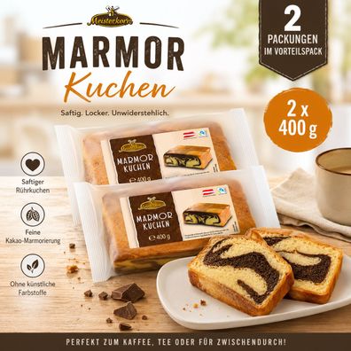 2x400g Meisterkorn Marmorkuchen Saftiger Rührkuchen Vorteilspack