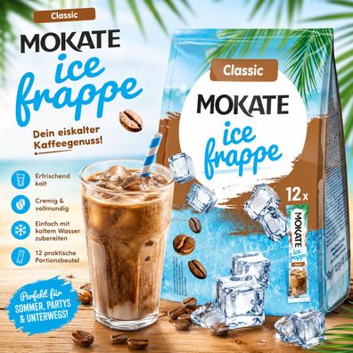 Mokate Ice Frappe Classic 12 Portionssticks Eiskaffee Pulver 150g