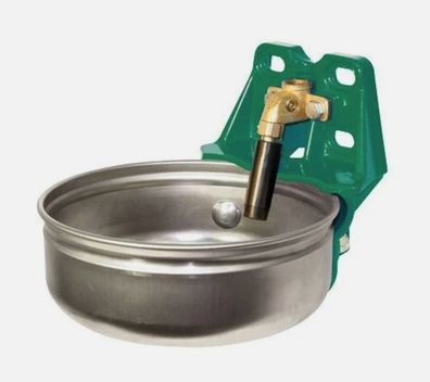 Tränkebecken E21 Edelstahl Schale Ø27cm Rohrventil G1/2 Milchkühe Stall