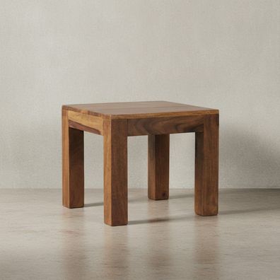 Couchtisch NAKO Massivholz quadratisch handgefertigt 35-45 cm breit