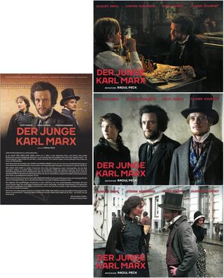 Der junge Karl Marx - 4 Original Kino-Aushangfotos - August Diehl - Filmposter