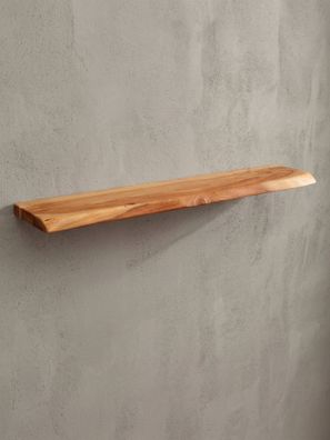 Wandregal Akazie-Massivholz Baumkante rustikal 40-160 cm breit