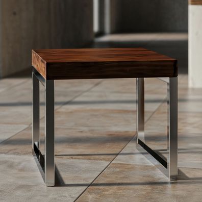 Beistelltisch ISEN Massivholz Metallgestell Landhausstil 45-60 cm