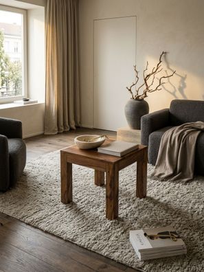 Beistelltisch NAKO Massivholz Landhausstil quadratisch 35-45 cm breit