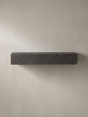 Wandregal Mango Massivholz in Steinoptik, Hängeregal modern 60-120 cm breit